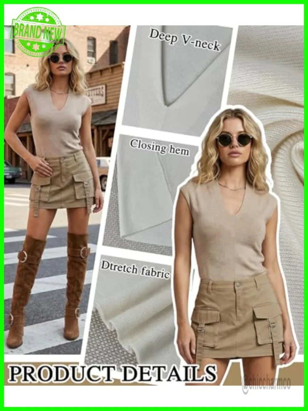 Women's Ribbed Knit Sleeveless Vest V-Neck Lightweight Pullover Sweater Tank